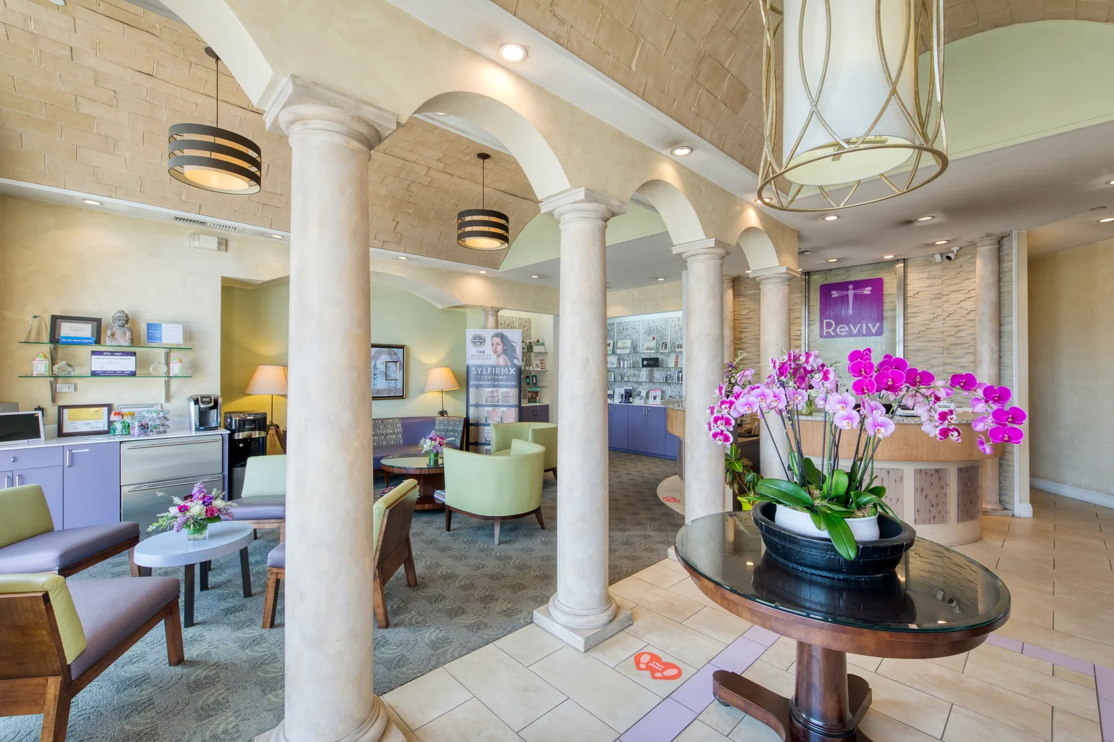 Reviv Med Spa wellness reception and waiting area, Millbrae CA