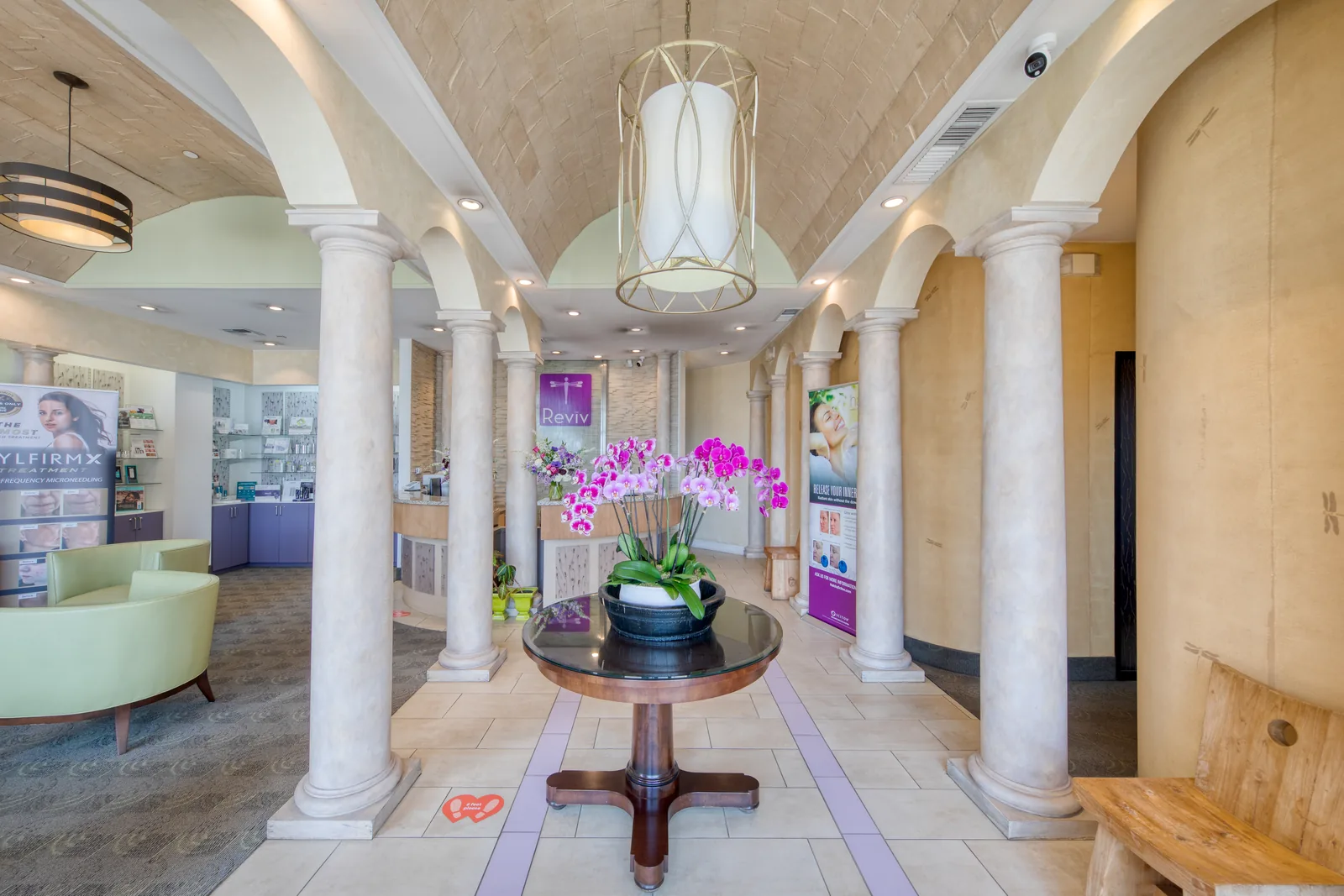 Medical spa serving Palo Alto, California — the Reviv Med Spa reception in Millbrae