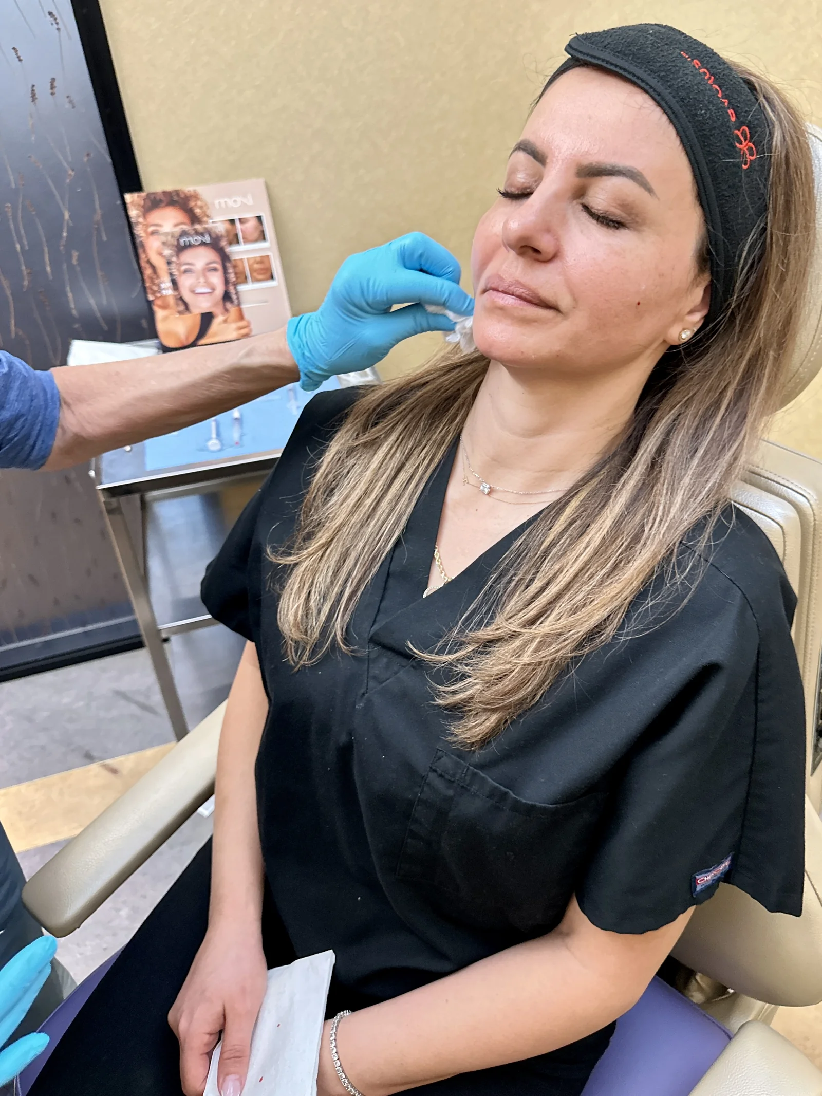 A dermal filler treatment in progress at Reviv Med Spa, Millbrae